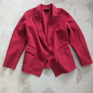 St John Angora Cashmere Hand Sewn Red Blazer 12